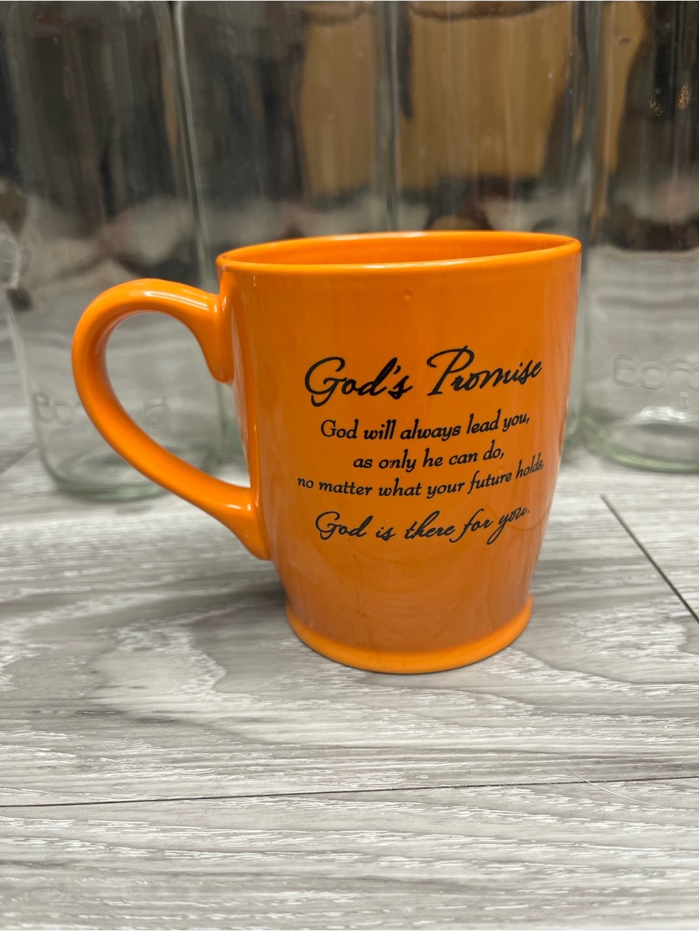 Inspirational 'God's Promise' Orange Ceramic Mug